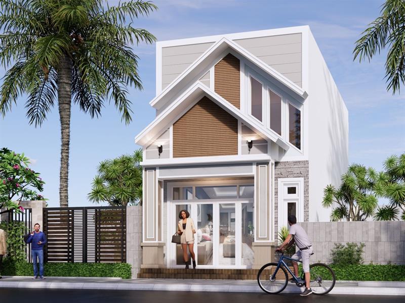 Thiết kế nhà Phan Thiết, Xây nhà trọn gói Phan Thiết, Thi công nhà trọn gói Phan Thiết, Thiết kế Thi công nội thất Phan Thiết Bình Thuận, Công ty Xây dựng Bình Thuận, Thiết kế nhà Bình Thuận, Xây nhà trọn gói Bình Thuận. Thiết kế nhà cấp 4 gác lửng mái thái năm 2021 _ MS18